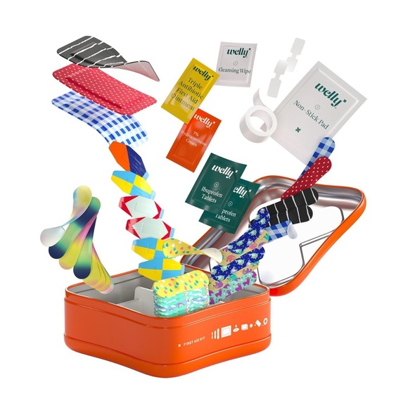 Welly Large First Aid Kit, 130ct - Assorted Bandages, Ointments, Sizes, Colors - Picture 2 of 6